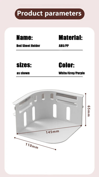 4Pcs Bed Sheet Holder Sheet Ties Multifunctional use Heavy Duty Bedsheet Corner Tightener Clip Bedspread fixing.