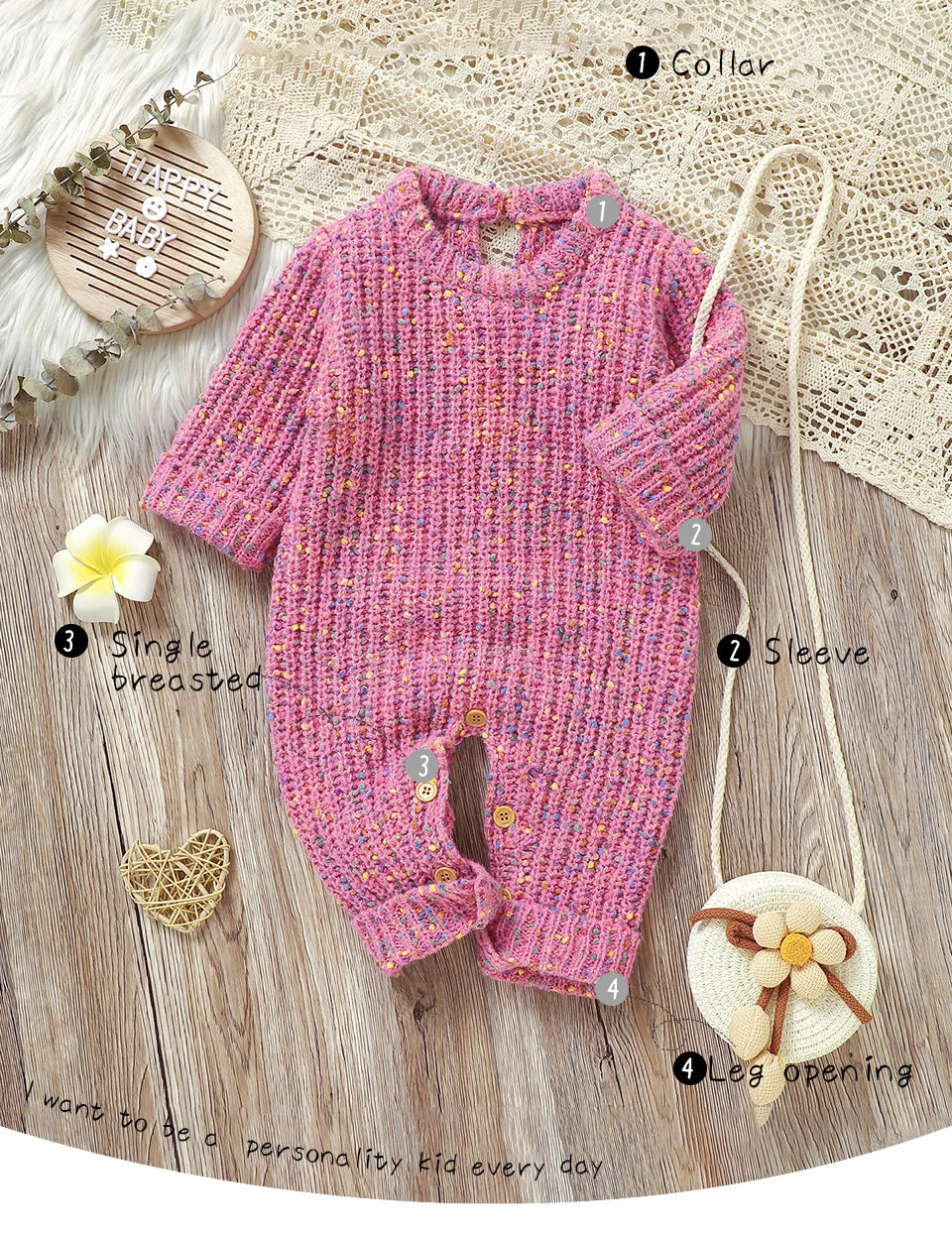 Winter Baby Mädchen Strampler Herbst Rundhals Langarm Gestrickte Neugeborenen Ein Stück Overalls Outfits 0-18m Kleinkind kleidung.