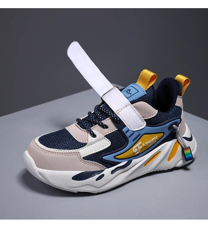 Kids Boy Fashion Trend Casual Sneaker Non-Slip Children's Sports Shoes Breathable Mesh Comfortable Wear.