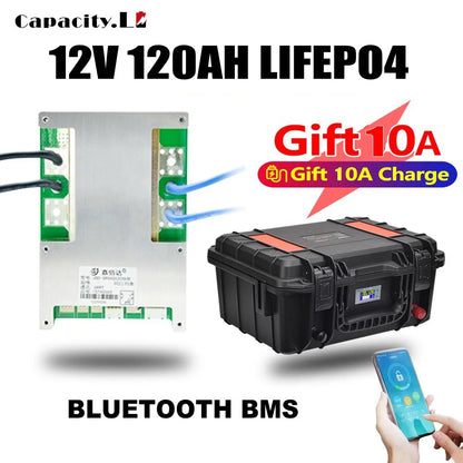 New12V100Ah LiFePo4 Battery 120AH 150AH200AH 12v Rechargeable Lithium Battery Pack300A With Bluetooth BMS for Comping Solar Boat