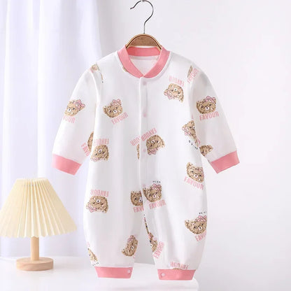 Baby Strampler Gereinigte Baumwolle Neugeborene Kleidung Cartoon Jungen Mädchen Bodys Lange Ärmel Belüftung Vier Jahreszeiten Strampler Pyjamas.