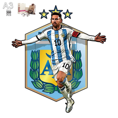 Soccer Player Wooden Puzzle for Football Fan Sports Star Wood Jigsaw Advanced Difficulty A3 A4 Size Puzzles