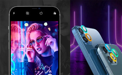 Night Light Luminous Metal Glass Camera Lens Protector for IPhone 16 15 14 1311 Pro Max Plus 12 Mini 16Pro Ring Lens Film Cover.