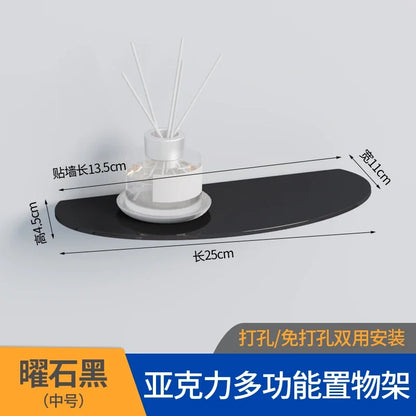 Bathroom Living Room Display Seamless Punch-free Fashion Decoration Color Acrylic Semi-circular Shelf Decoration Rack Storage.