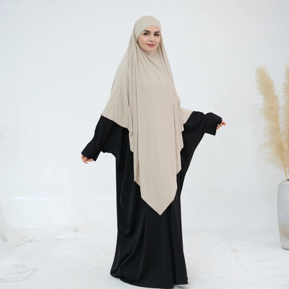 Extra Long Khimar Hijab Scarf Jersey Cotton Muslim Prayer Clothes Islamic Jilbab Khimars for Women Hijabs Veil Niqab Ramadan Eid