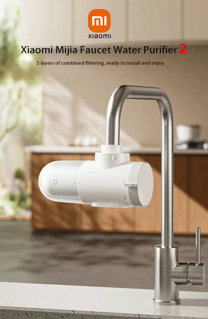 2024 New XIAOMI Mijia Faucet Water Purifier 2 Household Kitchen Tap Visible Water Filter Activated Carbon Percolator System.