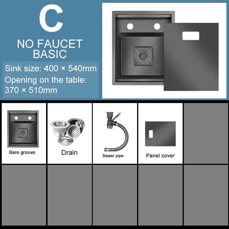 Versteckte Küchen spüle Bar Spüle Kit Klapp hahn Abflussrohr, Drop-In Unterbau Spüle, kleine Edelstahls püle für Workstation RV