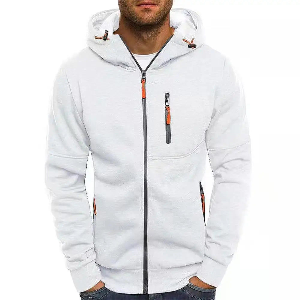 Men's Hoodies Long Sleeve Sweatshirt Zipper Design Hooded Sweatshirt for Men Clothing Sportswear Slim Fit Casual Jacket.