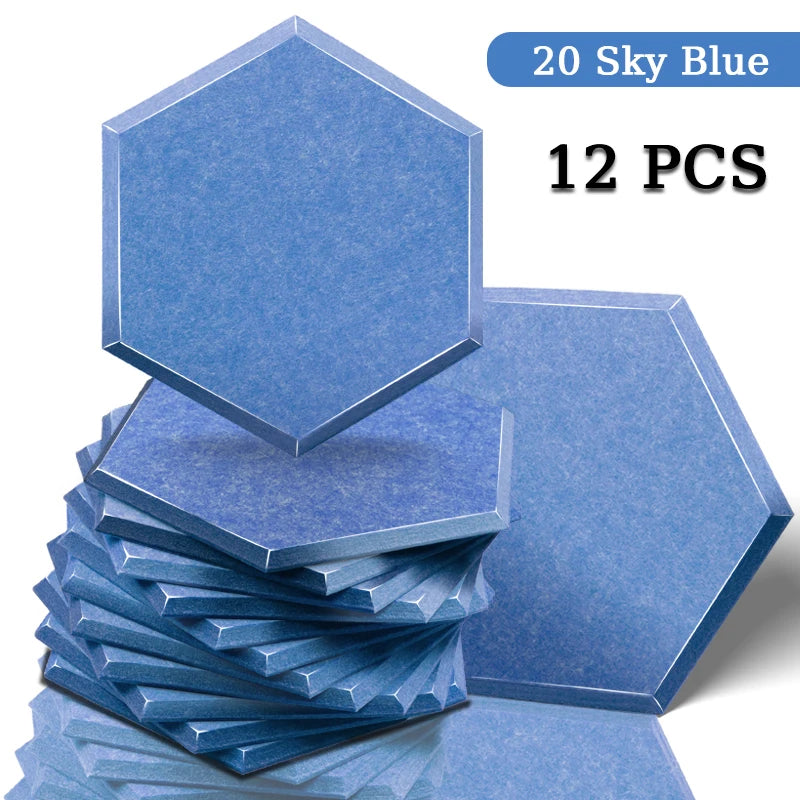 TOUO Acoustic Panel Sound Proof Decorative Wall Panels 12 PCS Acoustic Insulator High Density Noise Absorbing Isolator