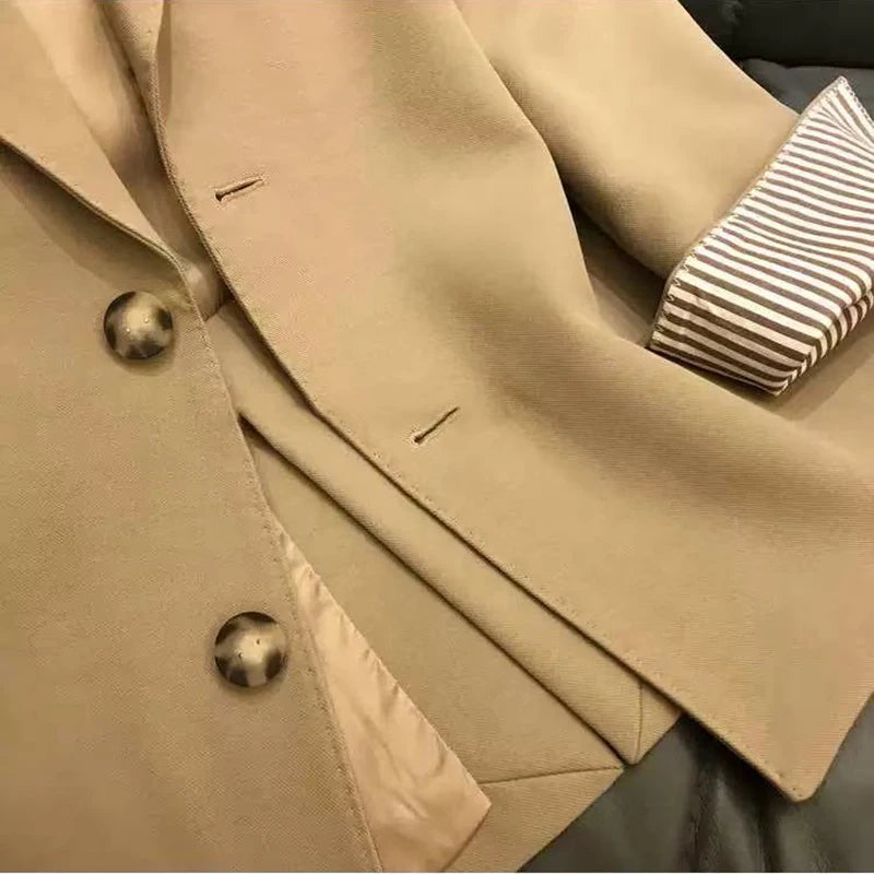 Casual Blazer for Women Korean Elegant Office Ladies Single Breasted Suit Jacket Y2K Autumn Loose Streetwear All Match Outerwear.