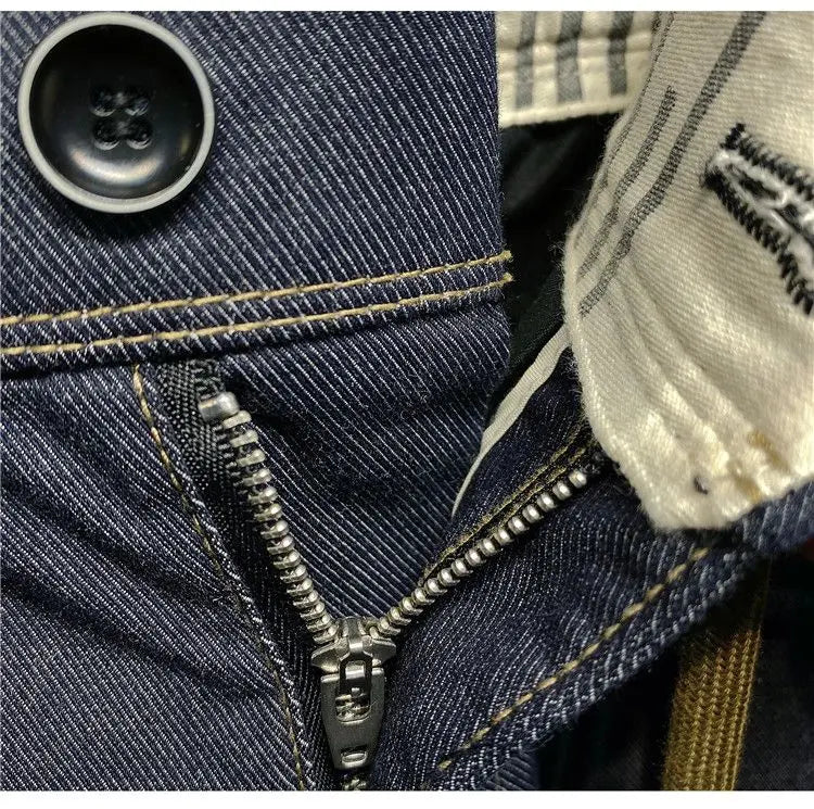 Frühling Herbst neue Mode einfarbige elastische Taille Jeans Herren bekleidung Kordel zug Taschen Chaopai lässig lose gerade Hosen.