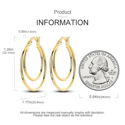 Yellow Gold Starlight Hoop Earrings For Girl Sparkling Classic Snakebone Multi-loop Earrings Star Moon 925 Silver Women Earring