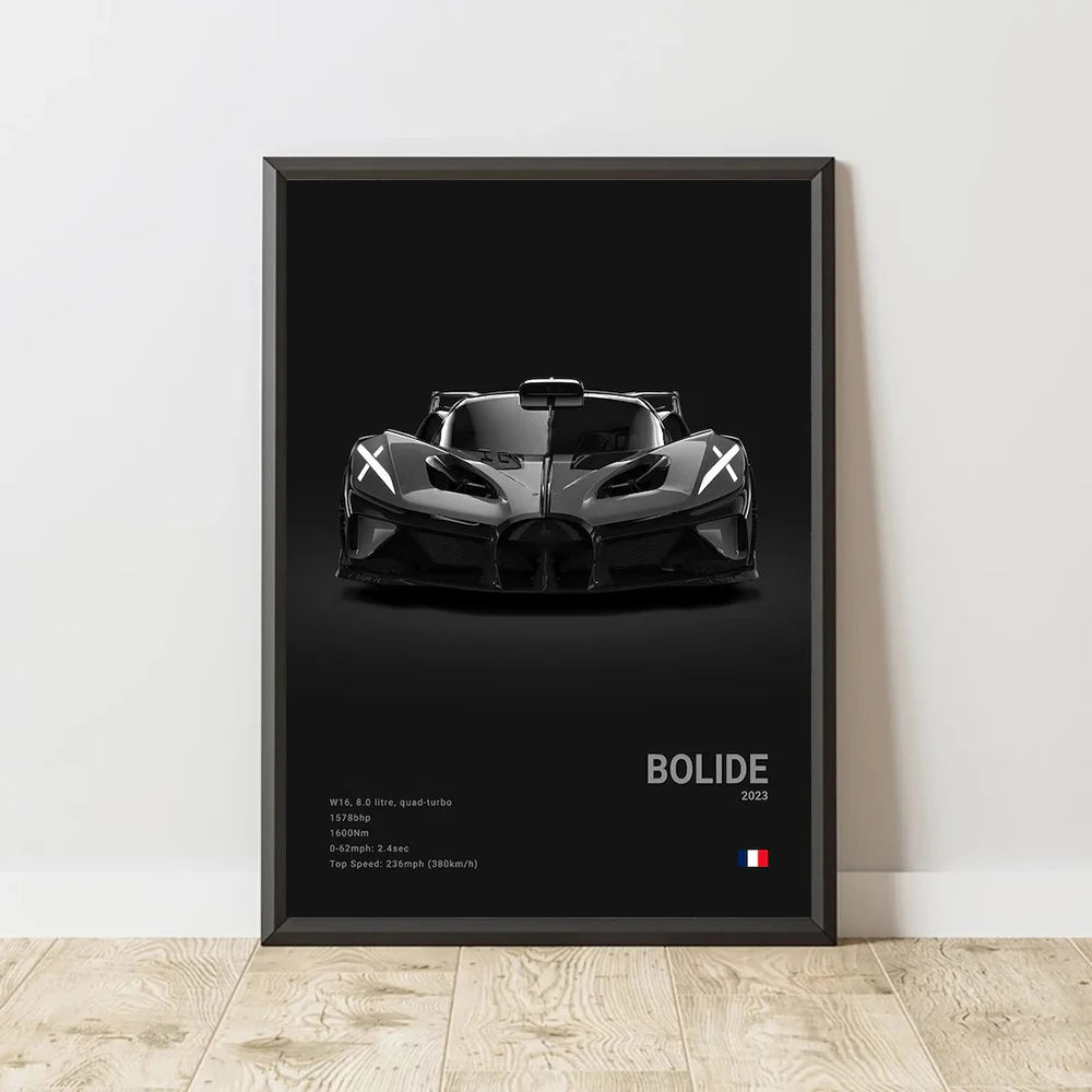 CHIRON EB110 Canvas Wall Art Print Poster DIVO Sports Car Decoration Painting Modern Home Decoration Painting Car Lover Gift.