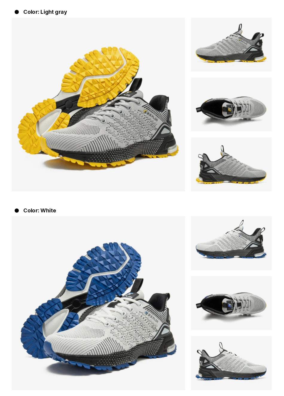 Baasploa Men Running Shoes Lightweight Sport Shoes for Men Mesh Breathable Casual Sneakers Non-Slip Outdoor New Arrival.