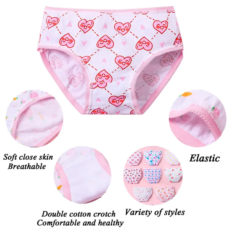 3/6/12 Pcs Cotton Panties Sets Girls Kids Short Briefs Children Underwear Child Cartoon Shorts Underpants Lace Panties Cute New.