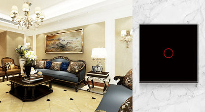 Ubaro eu/uk standard kristall gehärtetes glas wand paneel licht berührungs schalter led anzeige sensor elektrische taste 1/2/3gang 220v