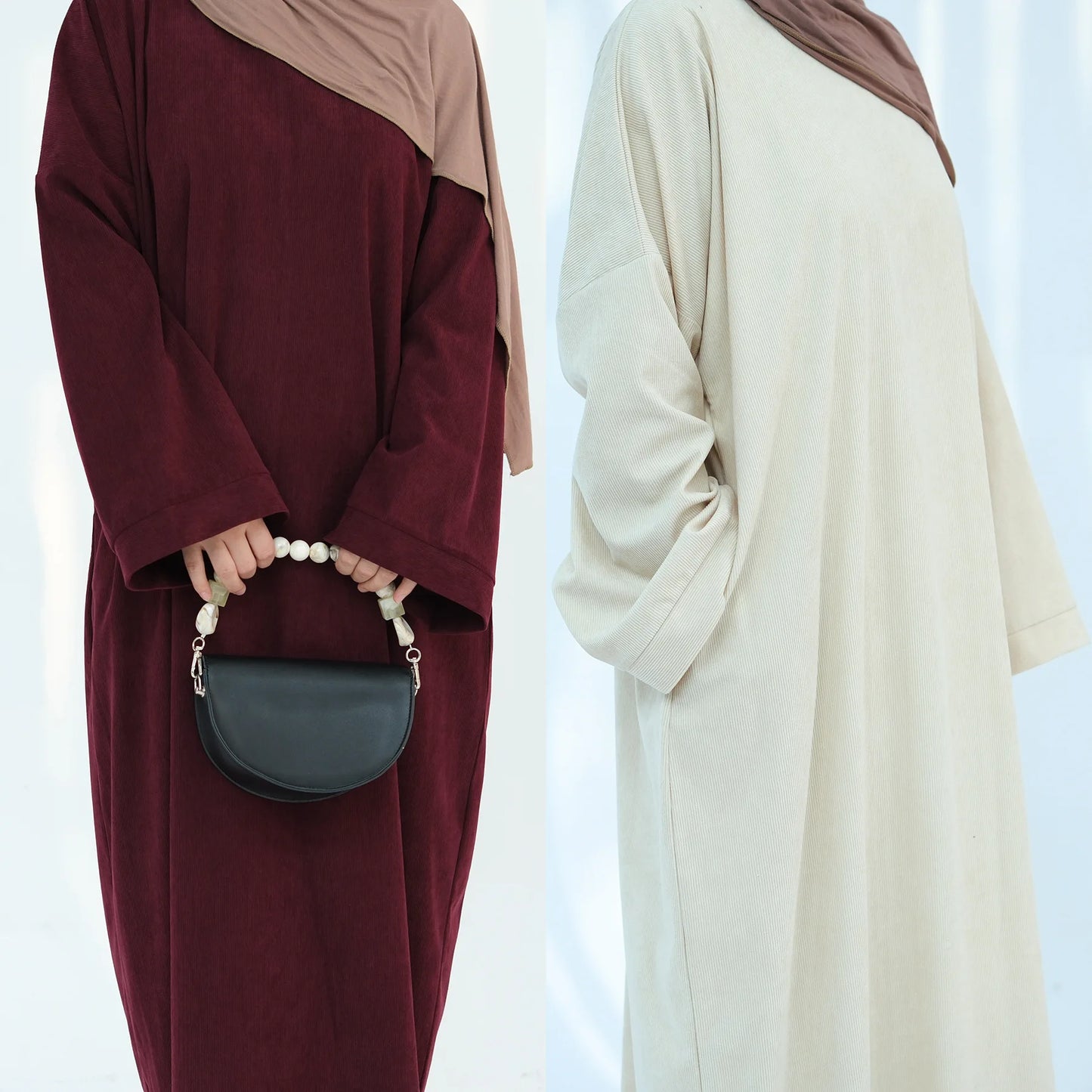2024 Winter Dubai Women Corduroy Abaya Dress Ramadan Eid Arabic Modest Muslim Clothing Islam Party Jalabiya Fashion Turkey Robe.