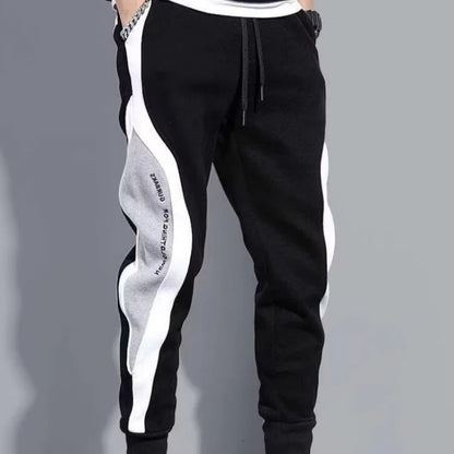 Men Black Pants Hip Hop Drawstring Jogger Fashion Comfortable Trousers Male Casual Sweatpants Loose Elastic Waist Sportswear.