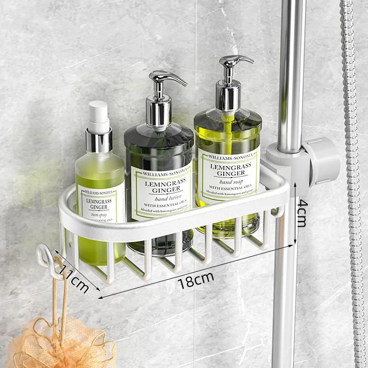 Nicht perforiertes mehrschichtiges Lagerregal für das Badezimmer. Badezimmerregal. Toilettenraum-Duschregal aus Aluminium