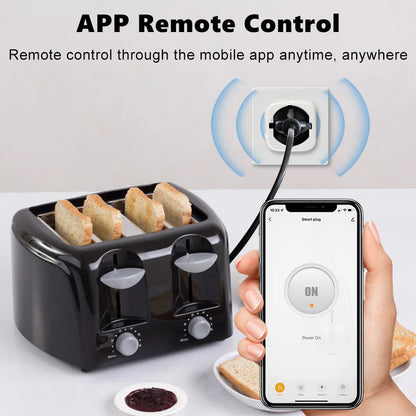 16A Matter EU WiFi Smart Socket Home Appliance Mini Smart Plug Adapter APP Control Timer Funktioniert mit HomeKit Siri Alexa Google.