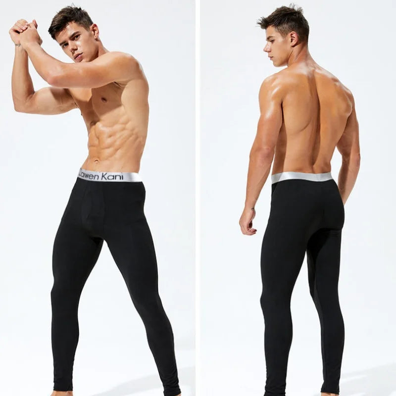 2025 New Men's Tight Sports Pants Slim Pants Autumn And Winter Thermal Pants Plush High Stretch Quick Drying Compression Pants.