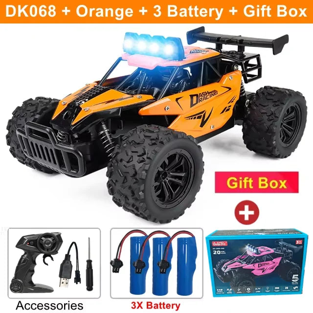 Remote Control Car RC Drift Racing 1:16 Vehicle Off Road Alloy 2.4G Radio High-Speed Trucks With LED Light Climbing Gift Kid Toy