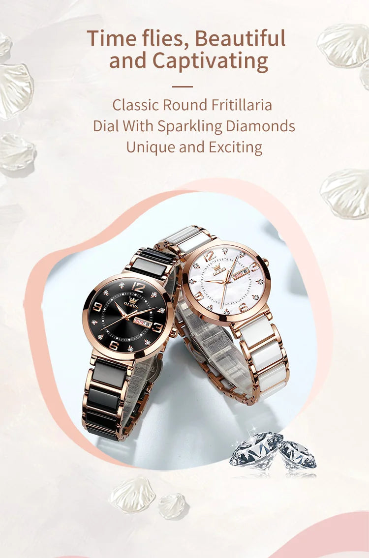 OLEVS Women's Wristwatch Luxury Brand Watch for Women Elegant Bracelet Waterproof Fashion Quartz Ladies Watches Reloj Para Mujer.