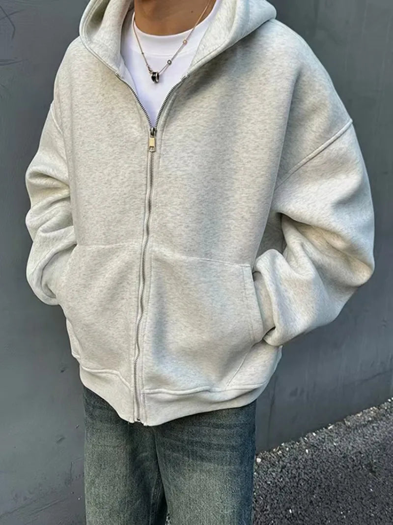 Streetwear fashion three-dimensional backpack casual hoodie Y2K autumn winter high street trend punk men's top loose sportswear.