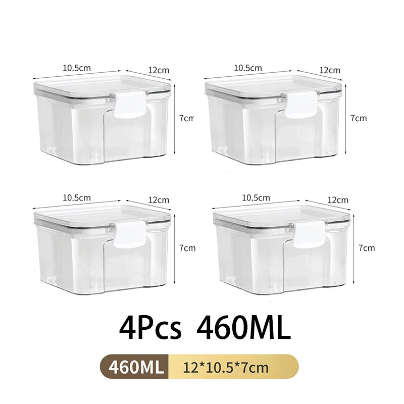 Large Capacity Waterproof Transparent Sealed Jar Multi-size Scene Kitchen Candy Dried Grain Storage With Lid Fridge Storage Tank