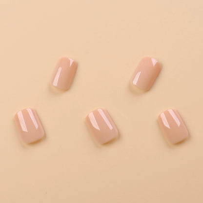 Short Square Press on Nails Red , Spring Gel Fake Nails Pure Color Natural Petite Nails Solid Stick on Nails.