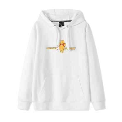 Cartoon Winnie the Pooh Mode einfacher Pullover Damen lockere und bequeme Kapuze vielseitige Paar Freundin Pullover Jacke.
