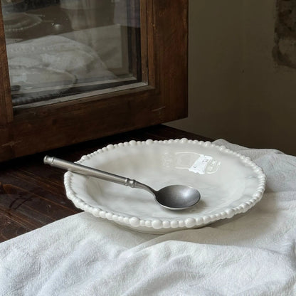 French Irregular Pearl Ceramic Plate Bead Bead Ceramic Plate Ceramic Bowl  Cup Dessert