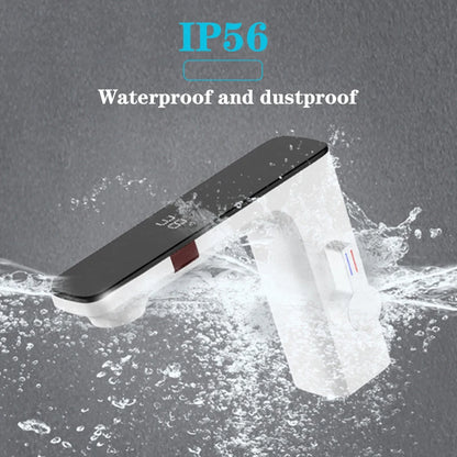 Touchless Sensor Basin Faucet Smart Digital Display Bathroom Sink Faucet Grey Sense Hot Cold Water Mixer Tap Battery Power