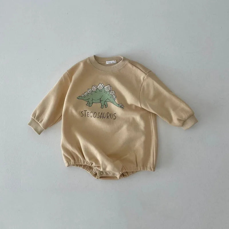 Baby Dünne Lose Einteilige Neue Herbst Infant Body Kleidung 1-18M Cartoon Dinosaurier Kleinkind Neugeborenen Artikel.
