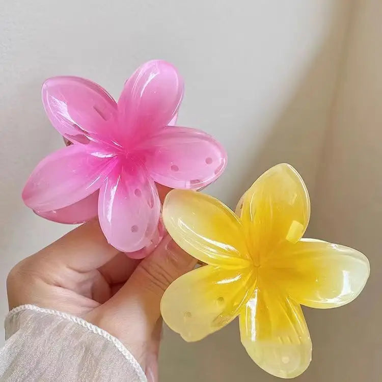 New Hawaiian Gradient Hair Clips Women Flower Hair Claws Shark Hairpins Vacation Beach Style Hairpins Hair Accessories.