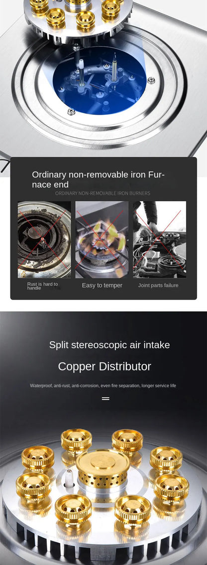 Gas Stove Single Stove Household Desktop Liquefied Gas Natural Gas Stove Embedded Stainless Steel Fierce Fire Stove Gas Cooker.