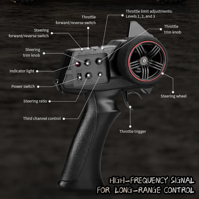 1/18 RC Climbing Car 4WD Off-road Remote Control Vehicle RTR Rock Crawler Big-wheel 4x4 Electric Truck Model Toys for Kids.