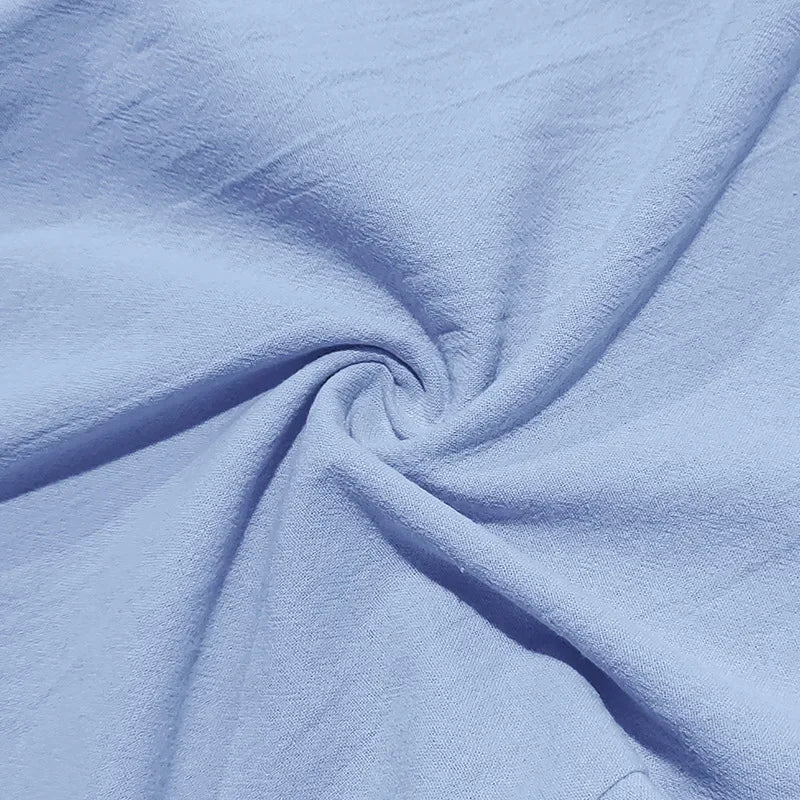 2024 drawstring men's simple fashion solid color casual cotton and linen straight trousers