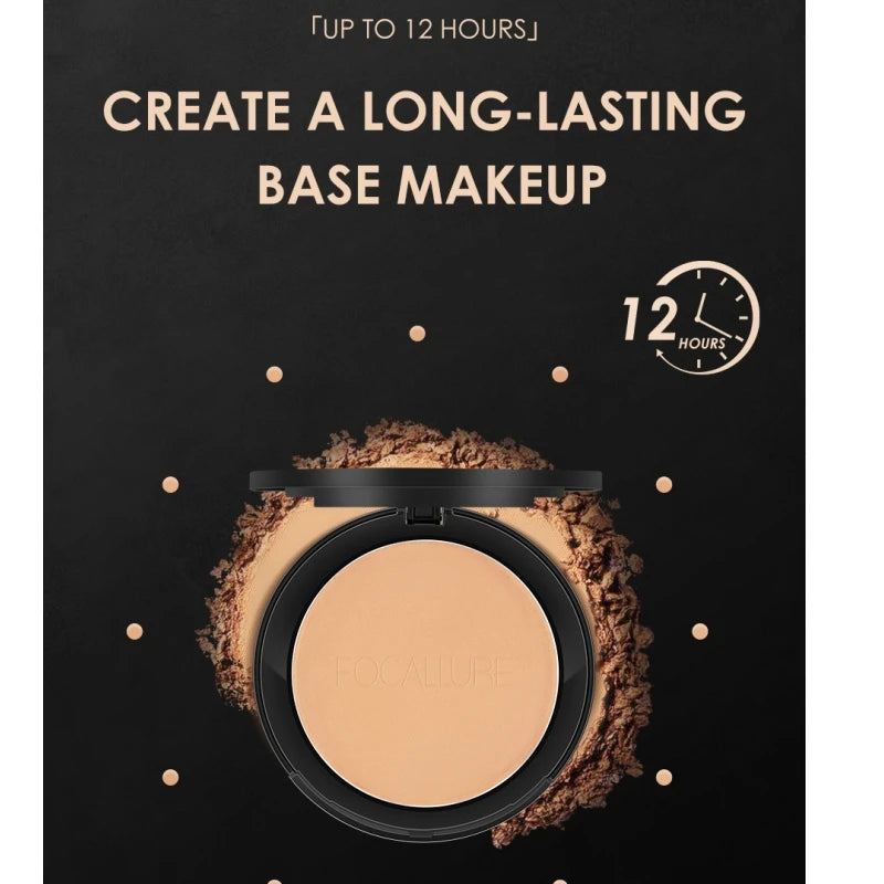 FOCALLURE 3 Colors Make Up Face Powder Brighten Oil-control Nude Makeup Pressed Powder Foundation Makeup Base Cosmetics.