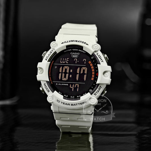 Casio Men's Watch Large Dial Sporty Model Stylish Cool Multifunctional Watches AE-1500WH-8B2.