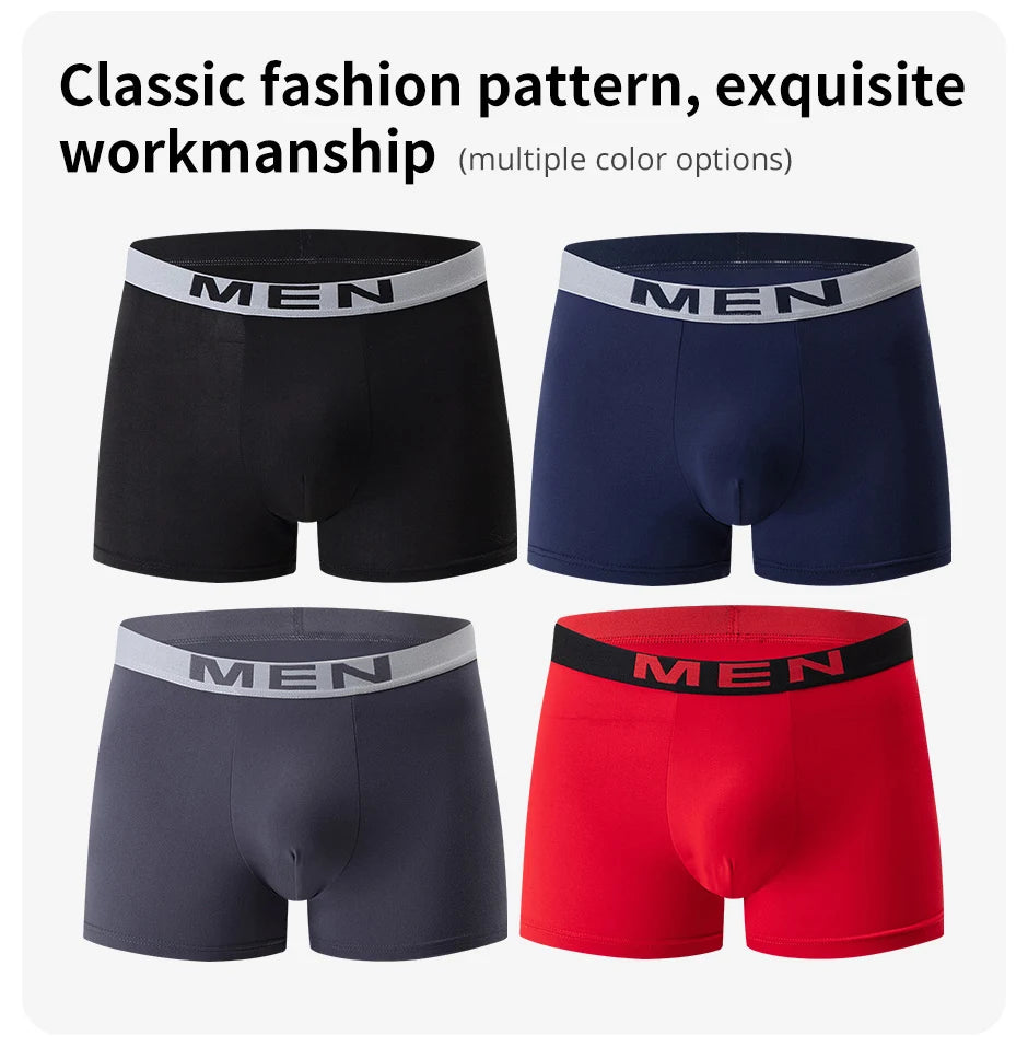 4/10-teilige Herren-Boxershorts für vier Jahreszeiten, Schwarz, modisch, lässig, Basic, vielseitig, Unterwäsche, Übergröße, Jugend-Sport-Basisshorts