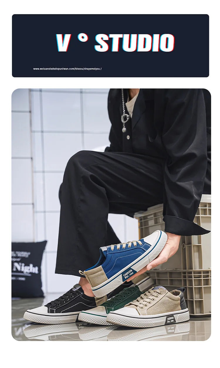 Atmungsaktive Herren-Skateschuhe aus Segeltuch mit weicher Sohle, lässige Turnschuhe, trendige, vielseitige, leichte, rutschfeste Slip-On-Sportschuhe, Größe 37–48.