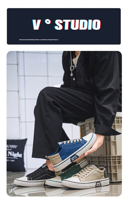 Atmungsaktive Herren-Skateschuhe aus Segeltuch mit weicher Sohle, lässige Turnschuhe, trendige, vielseitige, leichte, rutschfeste Slip-On-Sportschuhe, Größe 37–48.