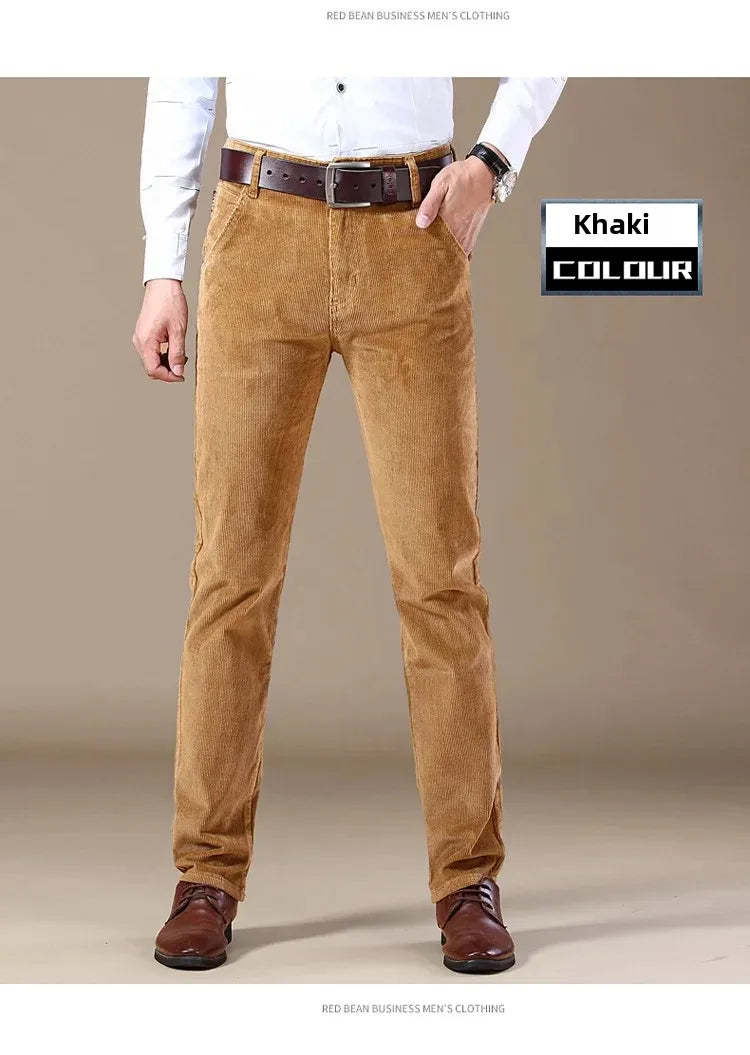 Herren Cord-Freizeithose, gerades Bein, lockere Passform, Jugend, Winter, dicke warme Samt-Jogginghose, Jogginghose, Baggy-Jogginghose.