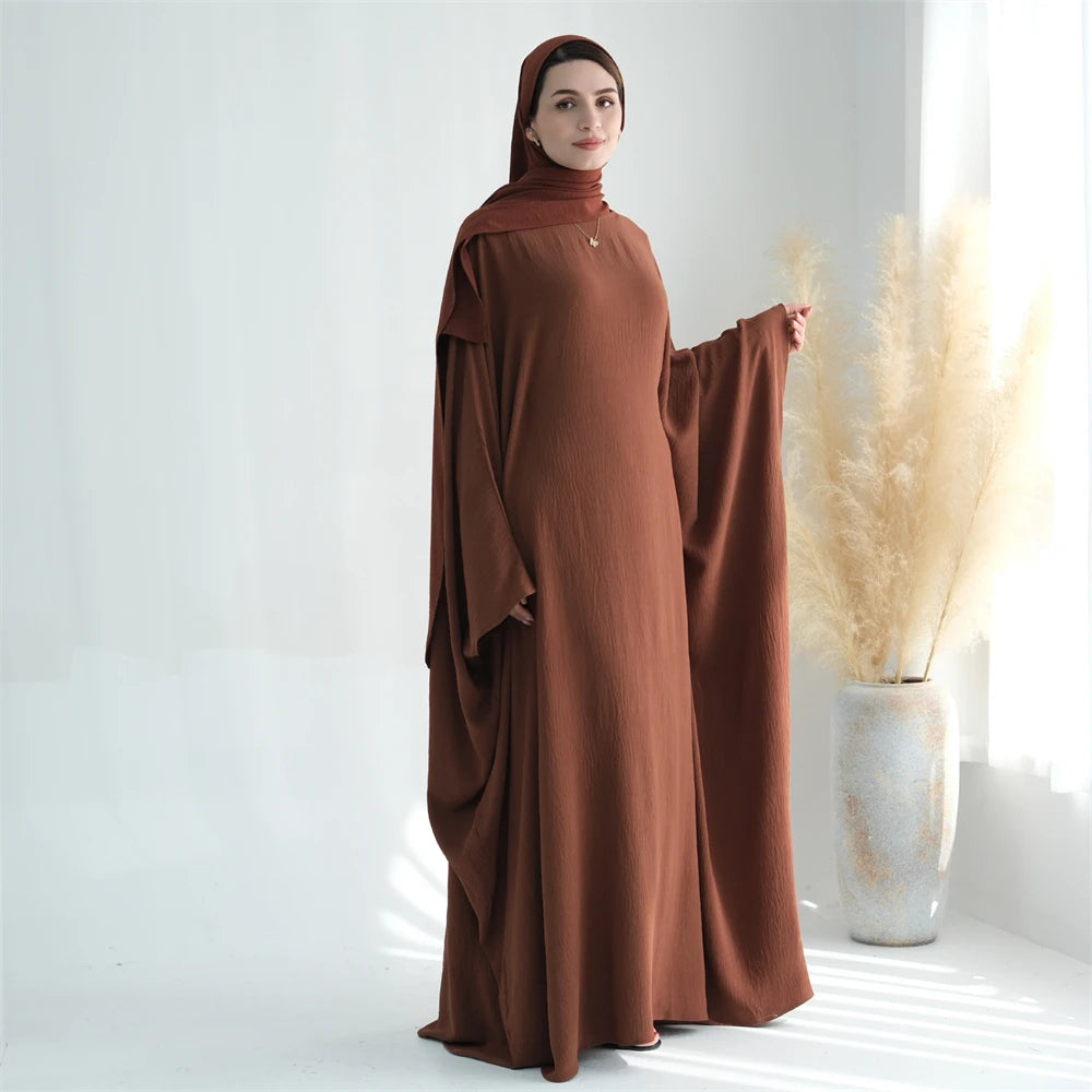 Ramadan Eid Baumwolle Leinen Khimar Abaya Set Dubai Muslim Sets Hijab Kleid Kaftan Abayas Kaftan Marocain Femme Vestidos Para Mujer