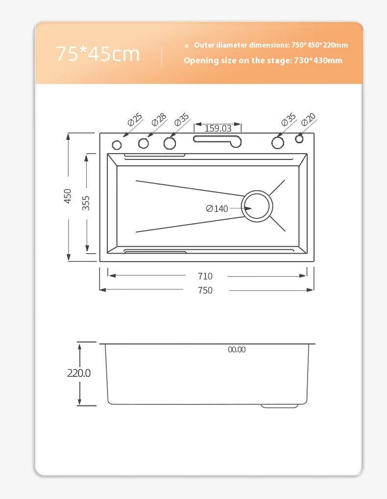 Stainless Steel Silver Kitchen Sink Multifunction Waterfalls Intelligent Digital Display Faucet Household Large Single Slot