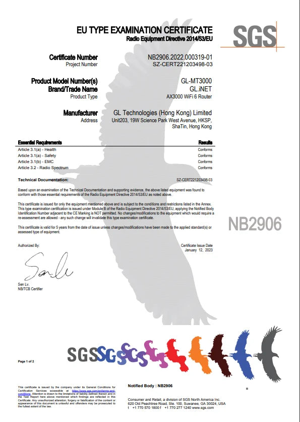 GL.iNet Beryl AX MT3000 Pocket-Sized Wi-Fi 6 Wireless Travel Gigabit Router,Cybersecurity, Tethering, RV, Parental Control.