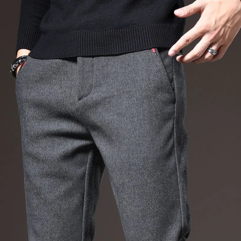 Men's Straight Leg Long Daily Pants Casual Straight Slim Fit Narrow Leg Trousers Stylish Male Suit Work Fashion Blue Gray Pants.