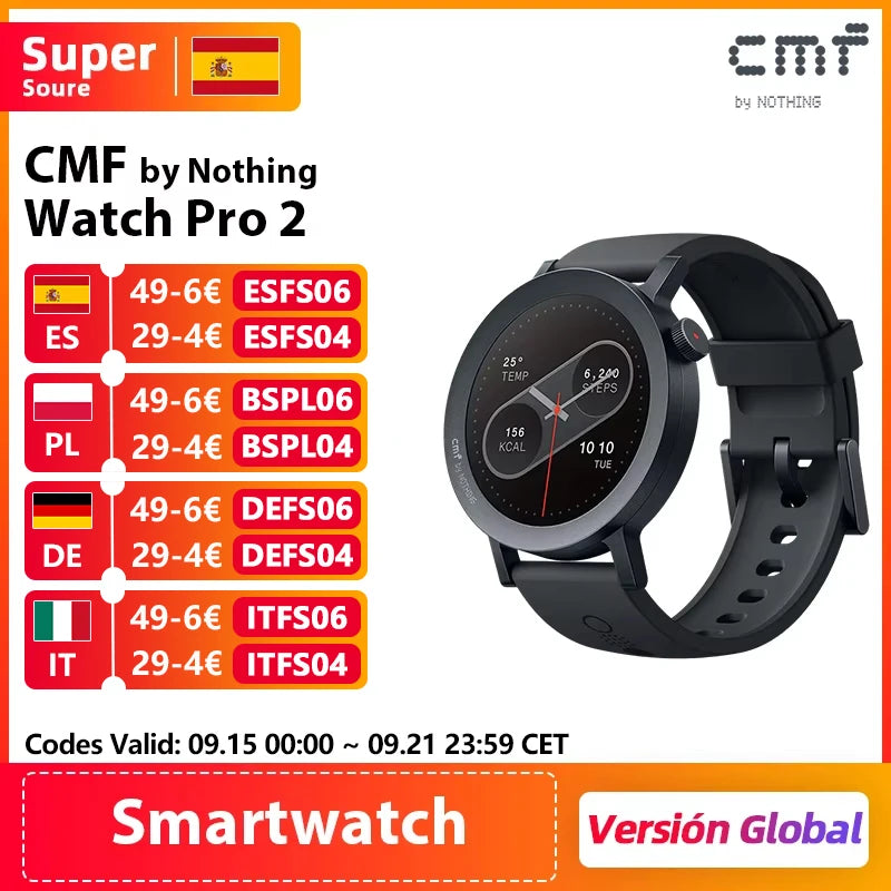 Global Version CMF by Nothing Watch Pro 2 1.32" AMOLED Display Bluetooth Calls with AI Noise Reduction CMF Watch Pro 2.