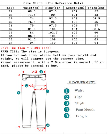 Men New Fashion Comfortable Slim Fit Jeans Male Loose Straight Smart Casual Denim Pants Regular Look Taller Elasticity Trousers.